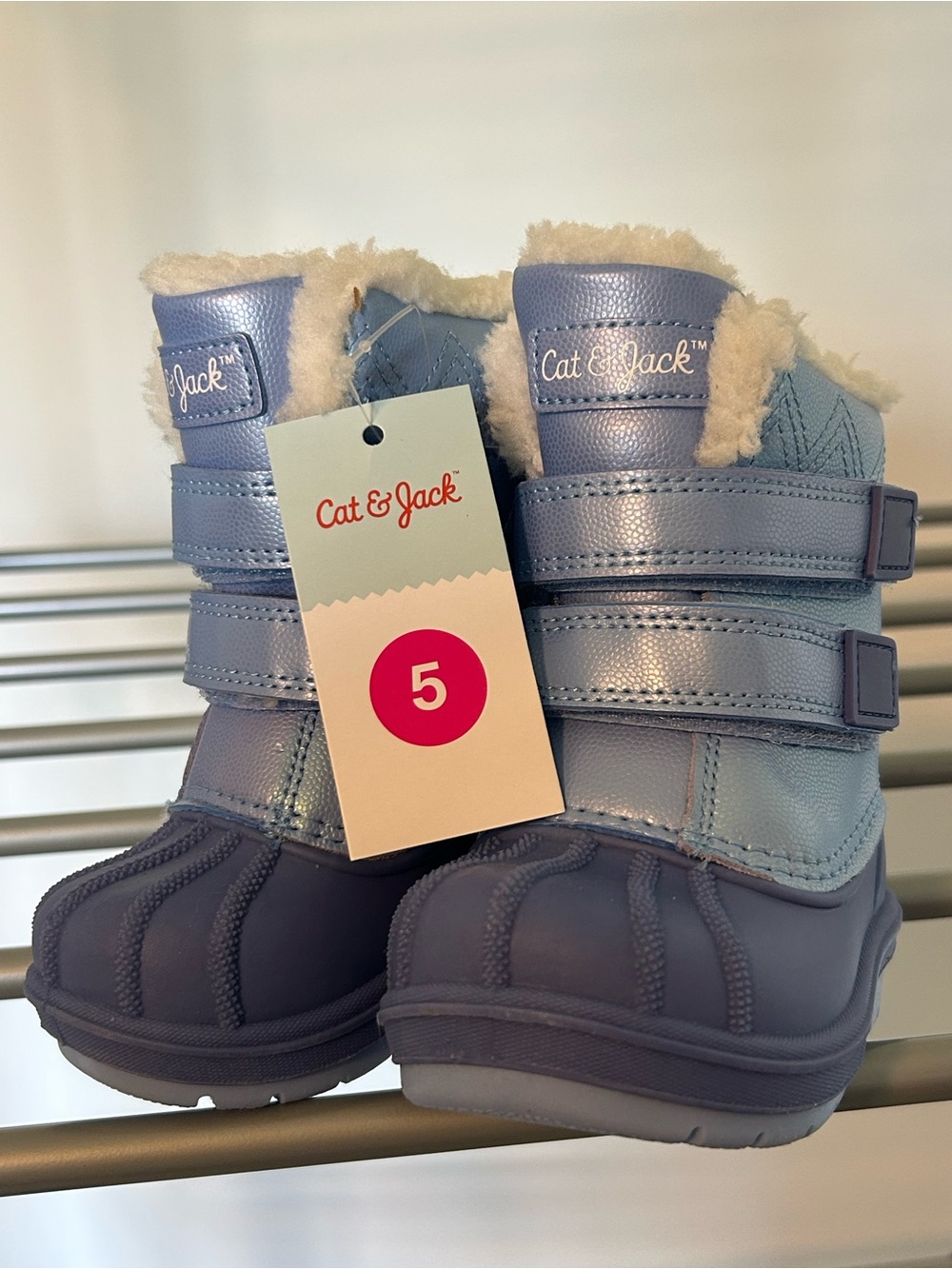 Cat & Jack Light Blue and Purple Toddler Snow Boots